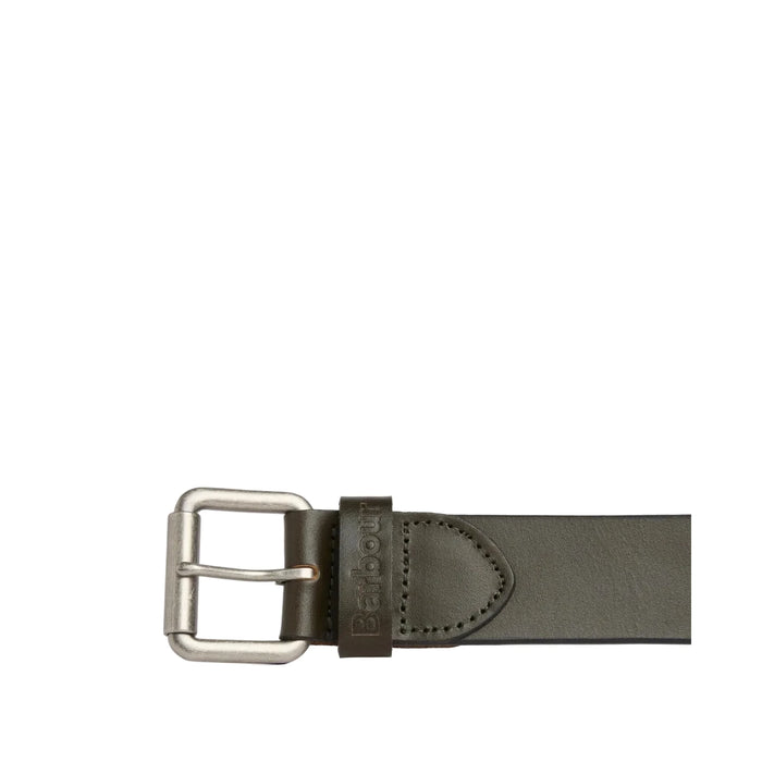 Barbour Allanton Leather Belt - Dark Olive