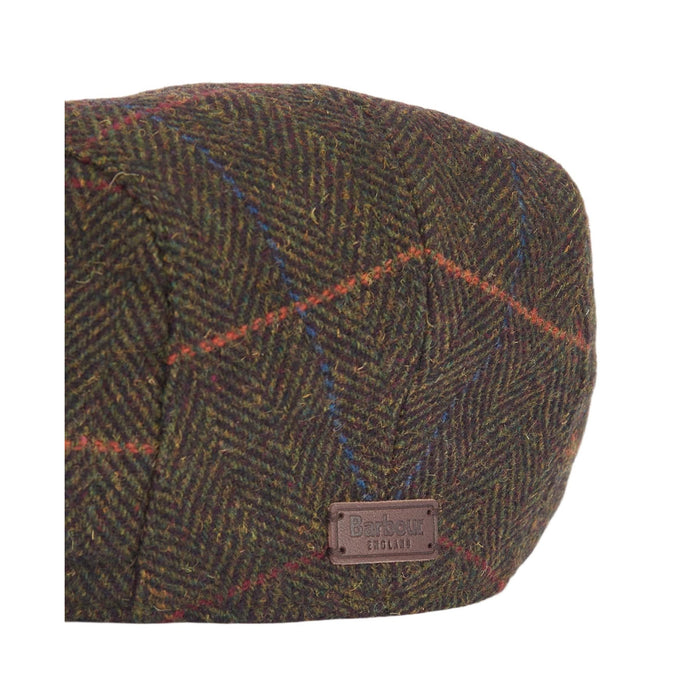 Barbour Cheviot Flat Cap - Olive Herringbone