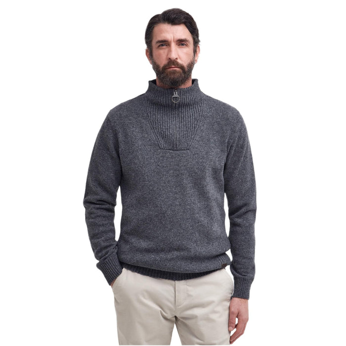 Barbour Nelson Essential Half-Zip Jumper - Storm Grey