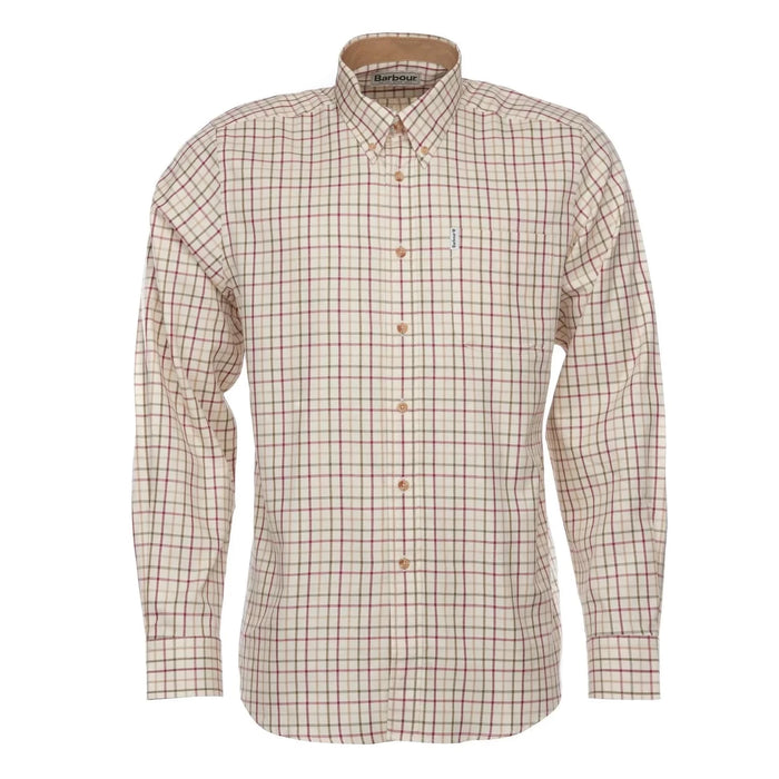 Barbour Sporting Tattersall Regular Long-Sleeved Shirt - Red-Khaki