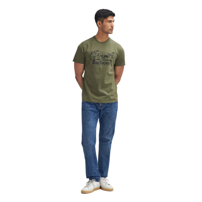Barbour Field Dog Graphic T-shirt - Mid Olive