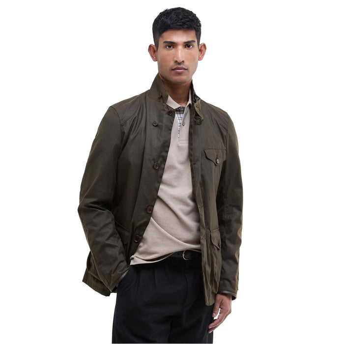 Barbour Beacon Sports Waxed Jacket - Olive