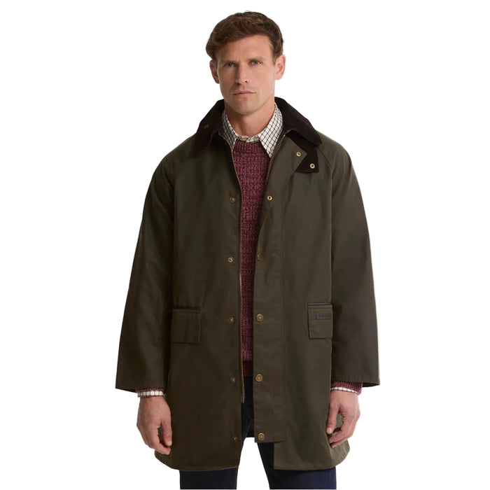 Barbour Country Waxed Mac - Olive