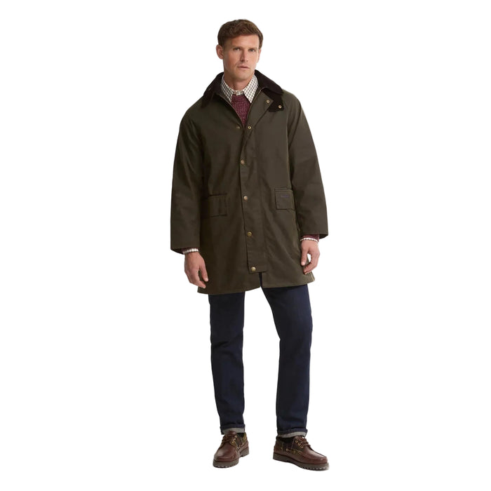 Barbour Country Waxed Mac - Olive