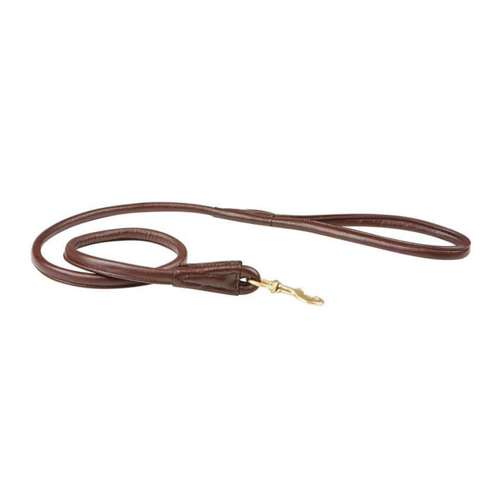 Mackey Rolled Leather Dog Lead  - Brown