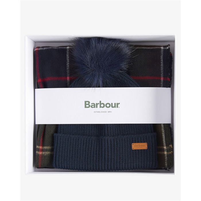 Barbour Dover Beanie & Hailes Scarf Gift - Classic  860