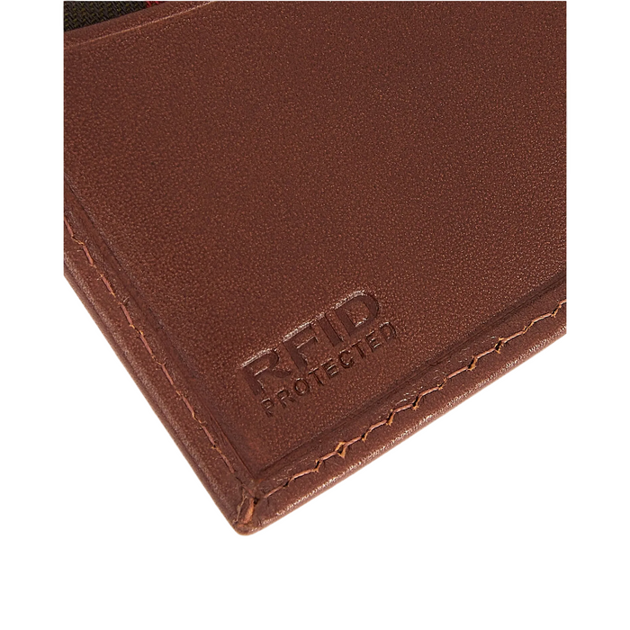Barbour Colwell Leather Billfold Wallet - Brown