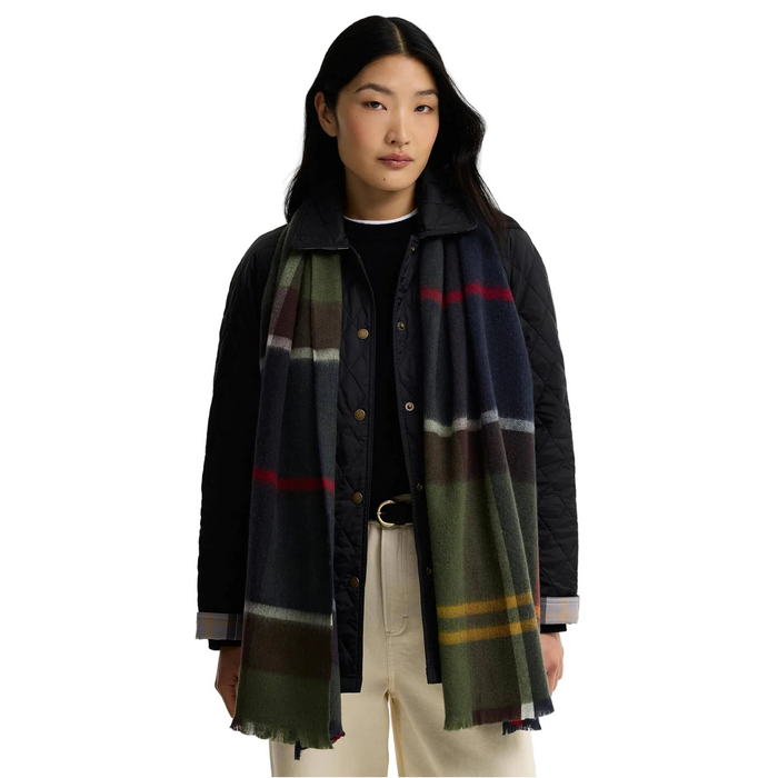 Barbour Rosefield Tartan Scarf  Hessian
