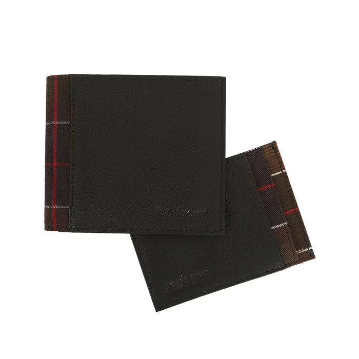 Barbour Leather Tartan Wallet & Card Holder - Black