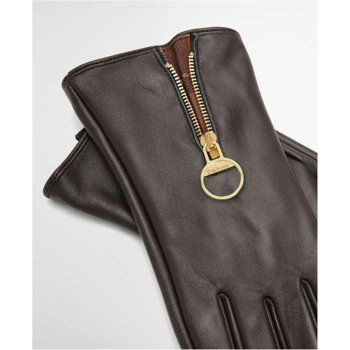 Barbour Arlene Leather Gloves - Brown