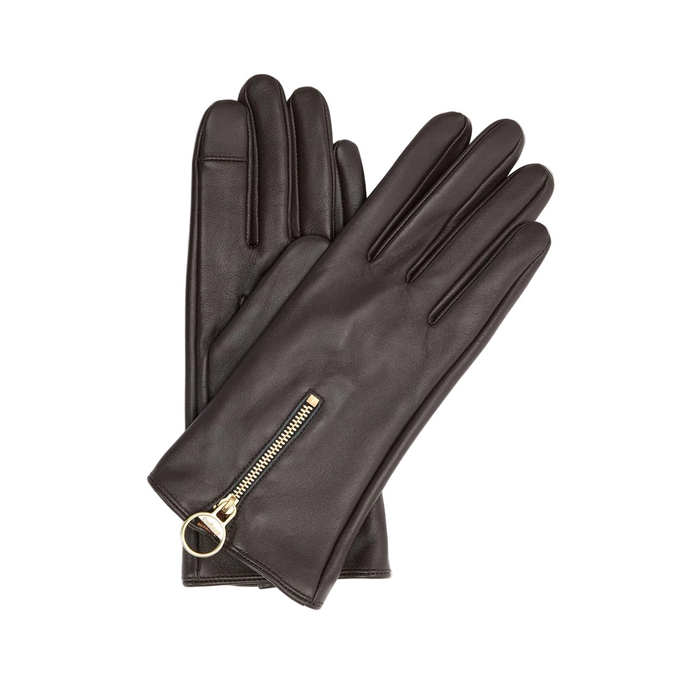 Barbour Arlene Leather Gloves - Brown