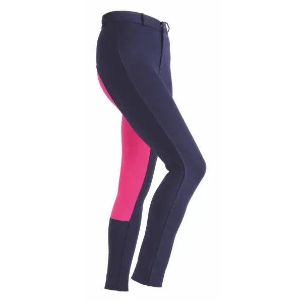 Shires Wessex Two-Tone Jodhpurs - Maids Navy/Pink