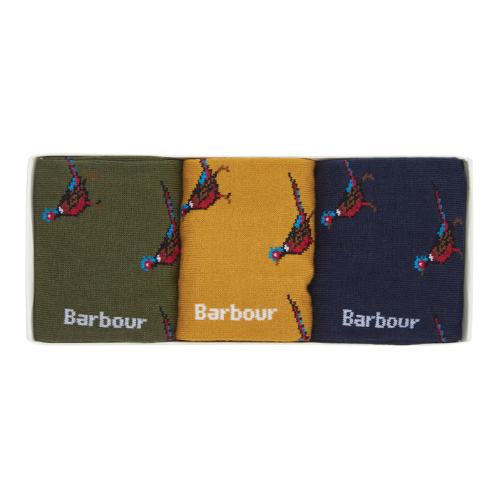 Barbour Pheasant Socks Giftset - Forest Mist