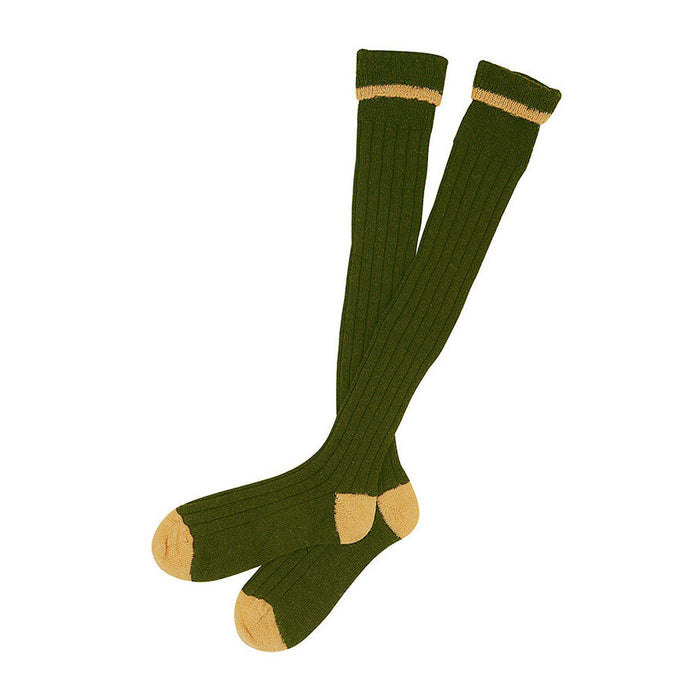 Barbour Contrast Gun Stockings - Olive/Gold