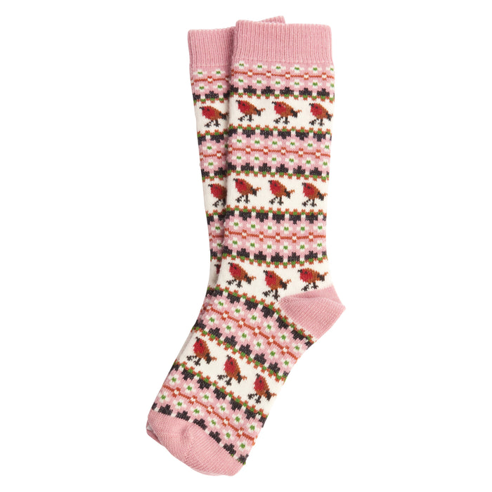 Barbour Robin Fair Isle Sock - Pink
