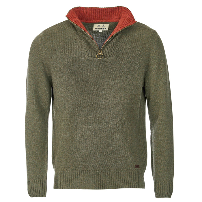 Barbour Nelson Mens Essential Half Zip - Seaweed