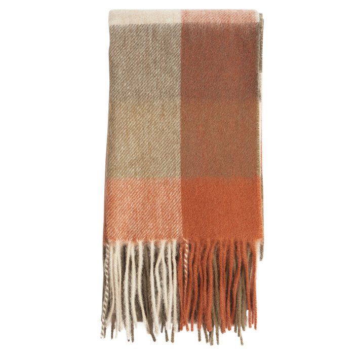 Barbour Large Tattersall Scarf - Warm Ginger