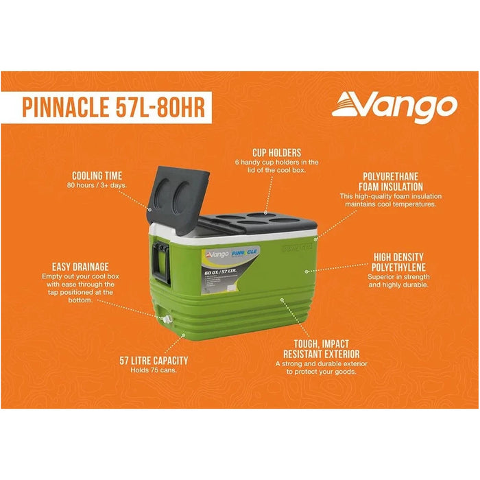 Vango Pinnacle 57L-80Hr  Litre Green
