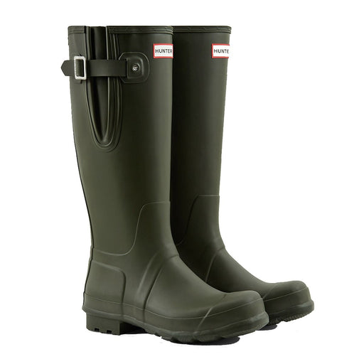 A pair of Hunter Mens Original Side Adjustible Wellingtons on a white background.