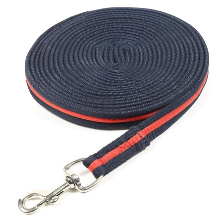 Shires Cushion Web Lunge Line Navy / Red