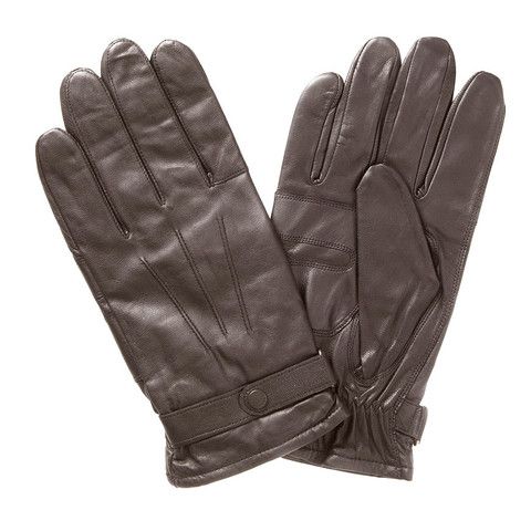 Barbour Burnished Insulated Leather Gloves - Dk Brown