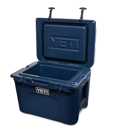 A YETI Tundra 35 Cool Box with the lid open.